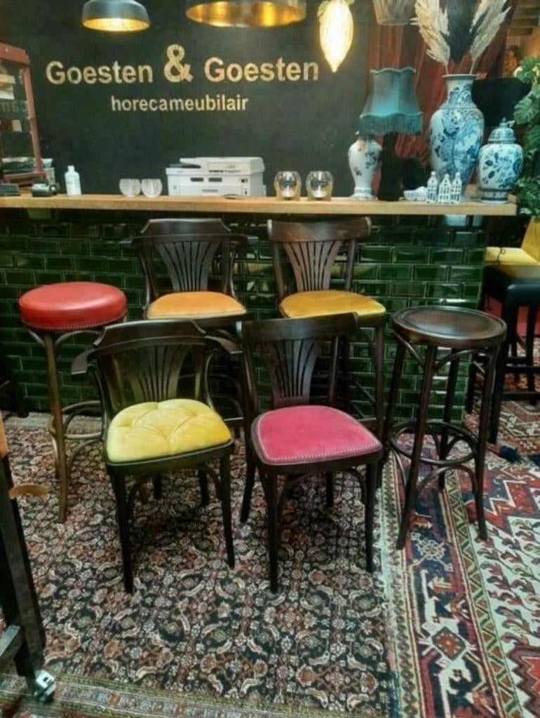 Thonet bar krukken OP STOCK met arm donker bruin horeca cafe, Ophalen of Verzenden, Meubilair