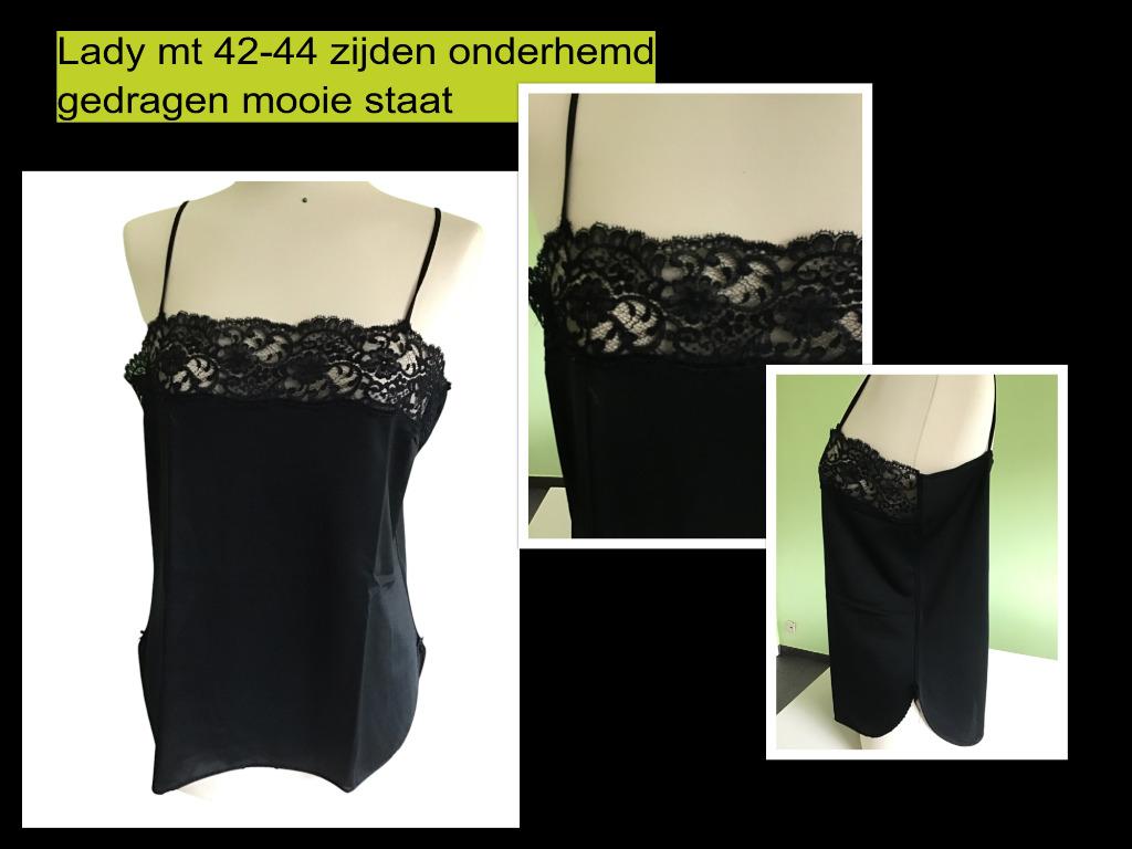 Lady mt 42-44 zijden onderhemd, Lady, Ophalen of Verzenden, Zwart, Hemd