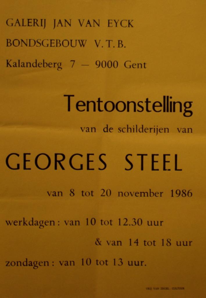 GEORGES STEEL 1986 GALERIJ JAN VAN EYCK AFFICHE, Verzamelen, Posters, Ophalen of Verzenden