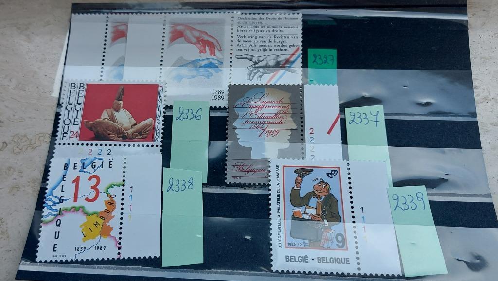 postzegels België 1989 postfris, Ophalen of Verzenden, Zonder stempel, Postfris, Postfris