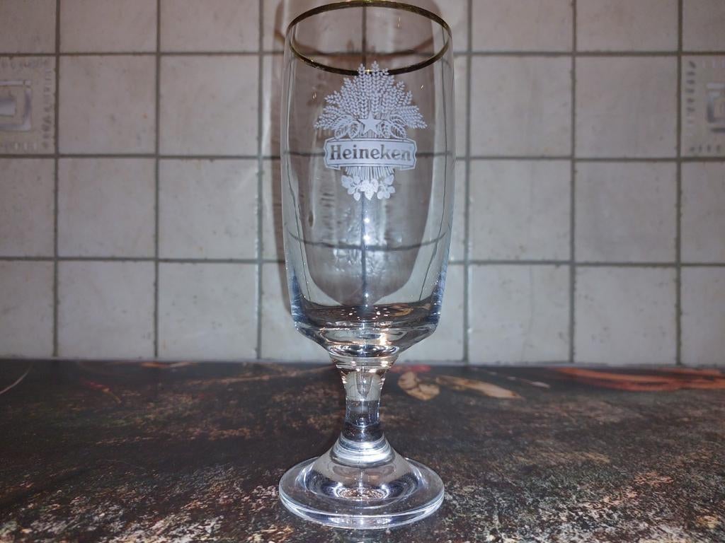 Heineken bierglas wit logo, Ophalen of Verzenden, Zo goed als nieuw, Bierglas