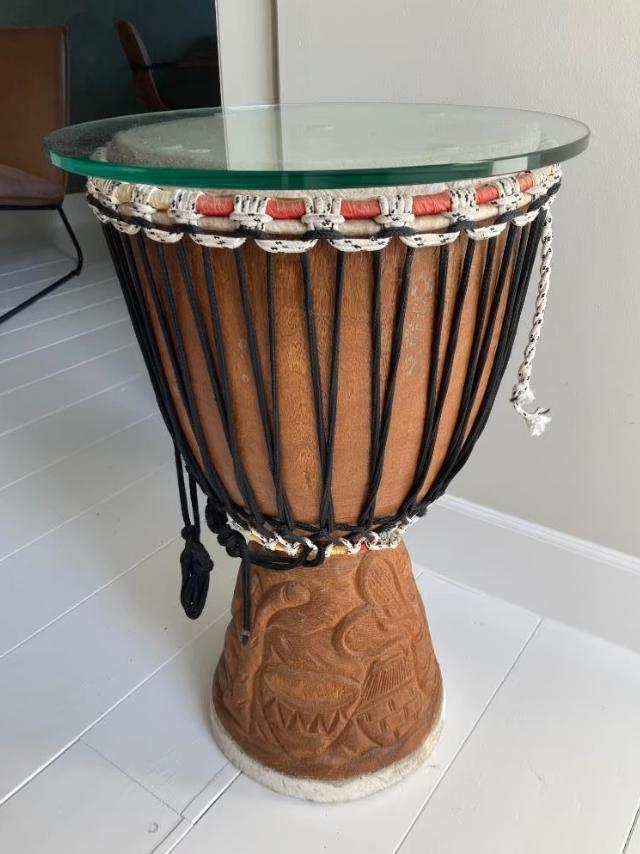 Djembé bijzettafel met glazen blad, Maison & Meubles, Enlèvement