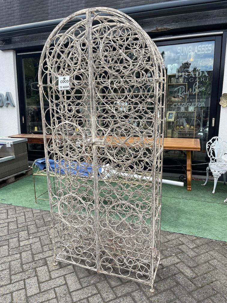 Massief smeedijzeren wijnrek 138 flessen - wijnkast oud wit, Ophalen, Nieuw, 25 flessen of meer, Metaal