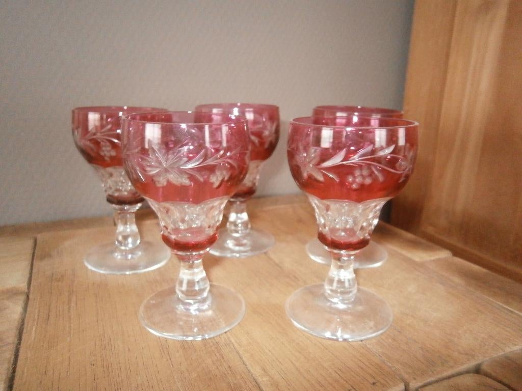5 Val St.Lambert glazen, Verzenden, Nieuw, Kristal, Glas of Glazen