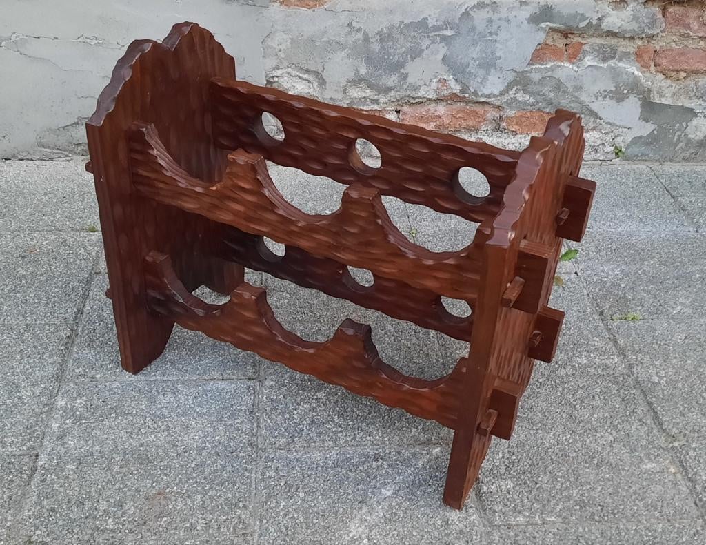 Antieke houten wijn/drank rek, Ophalen, 5 tot 15 flessen, Zo goed als nieuw, Minder dan 50 cm
