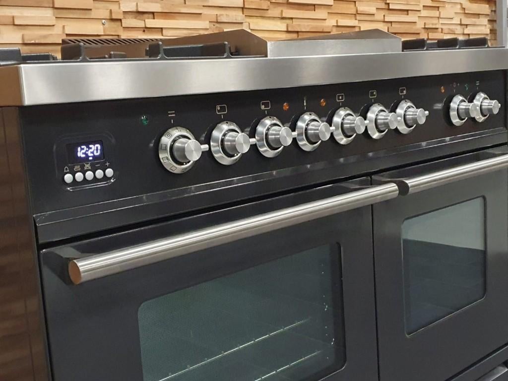 Boretti 100cm anthracite + MICRO-ONDES en acier inoxydable, Gaz, Classe énergétique A ou plus économe, Enlèvement ou Envoi, 85 à 90 cm