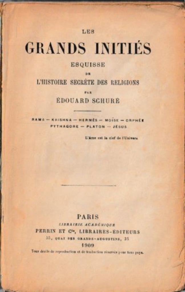 Les Grands Initiés, Enlèvement ou Envoi, Utilisé, Édouard Schuré