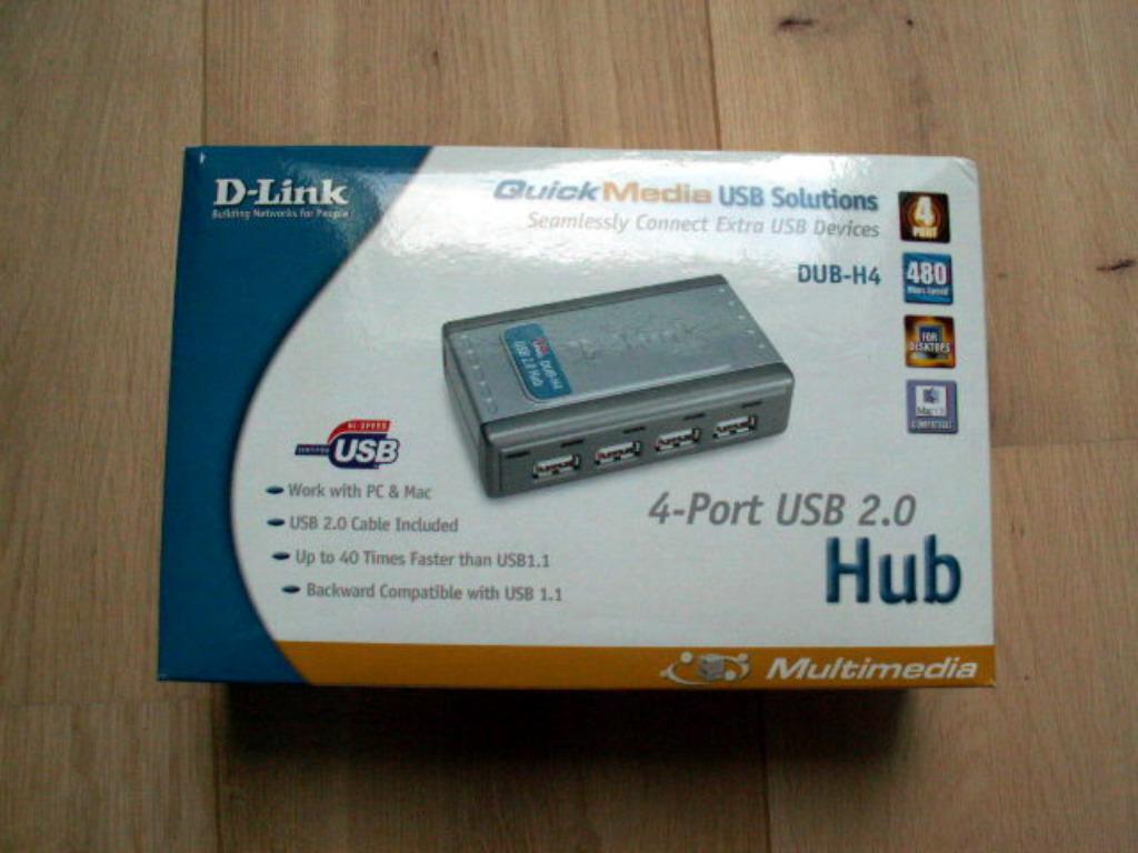 D-Link USB 2.0 DUB-H4, Computers en Software, Ophalen of Verzenden, Zo goed als nieuw
