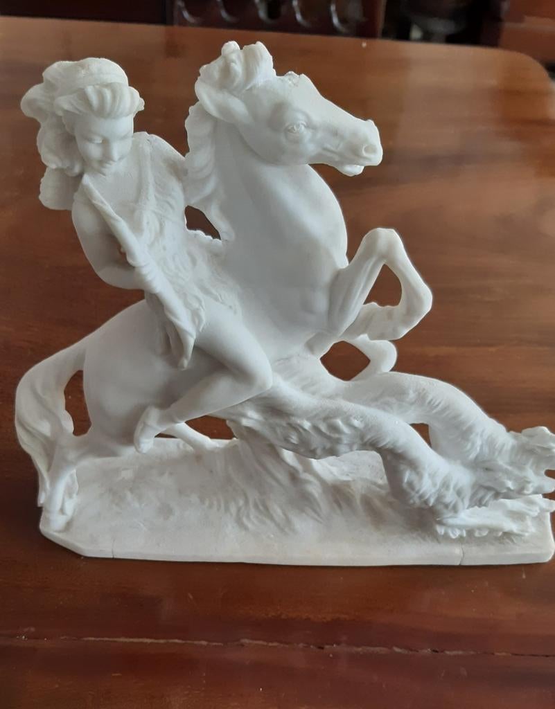 Statue  porcelaine sans glaçage : biscuit, Antiquités & Art, Enlèvement ou Envoi