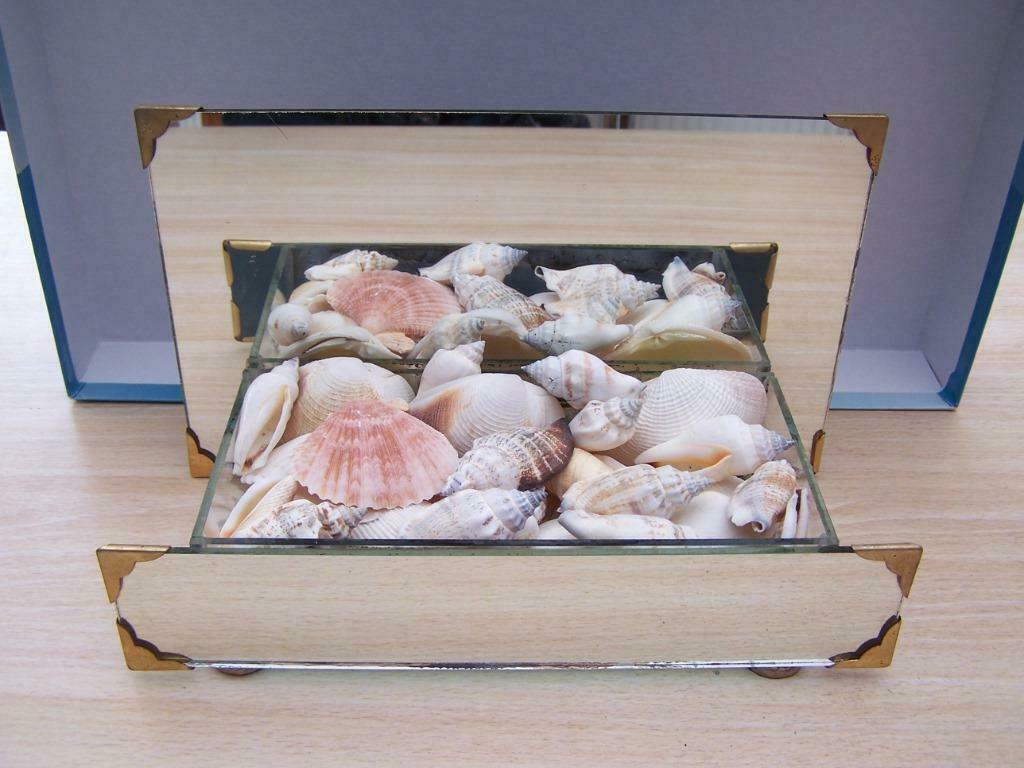 glazen spiegelkastje met schelpjes, Ophalen of Verzenden, Gebruikt