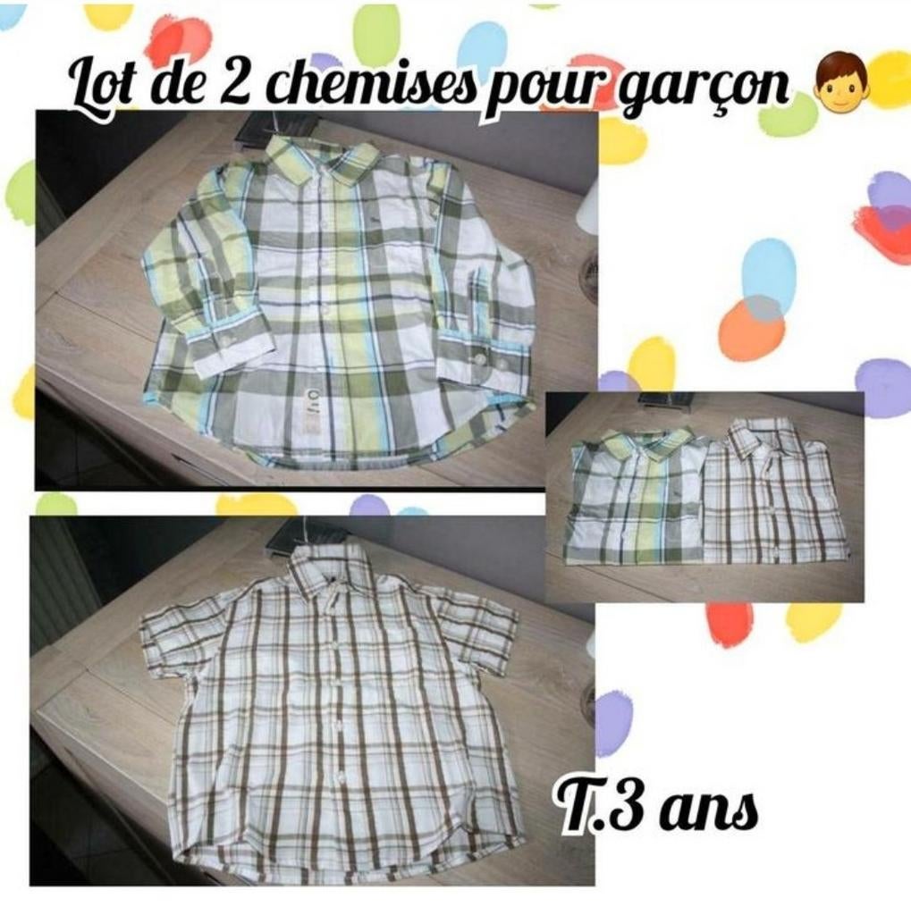 Chemises pour garçon -lot de 2-T.3 ans, Enfants & Bébés, Enlèvement ou Envoi, Utilisé, Garçon