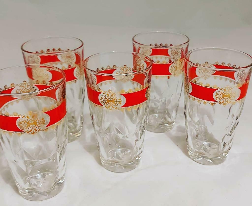 Drinkglas verguld made in italy rood, Ophalen of Verzenden