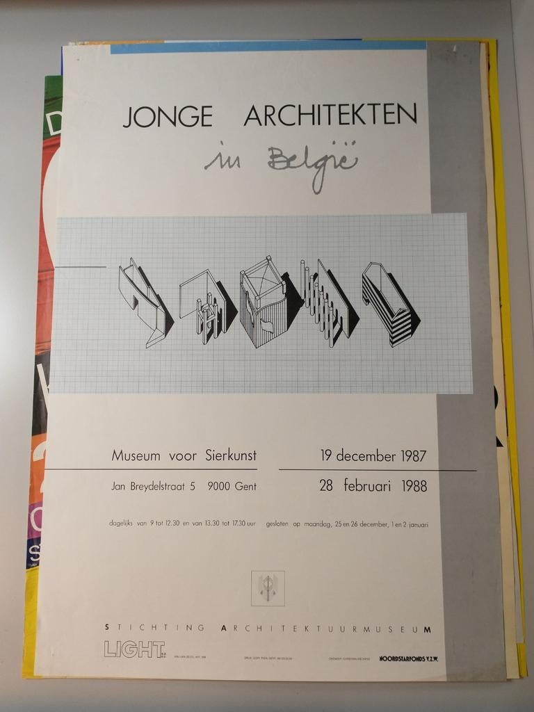 Jonge architekten in België 1987 affiche, Ophalen of Verzenden
