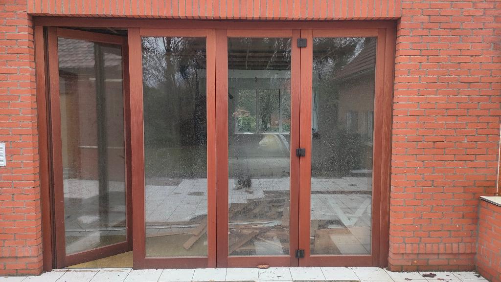 Harmonicaraam - hout, Doe-het-zelf en Bouw, Glas en Ramen, Ophalen, Gevelraam of Ruit, Gebruikt, 160 cm of meer
