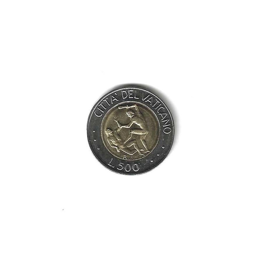 Vaticaan, 500 Lire 1995, Cain slaying Abel., Ophalen of Verzenden, Overige landen, Losse munt