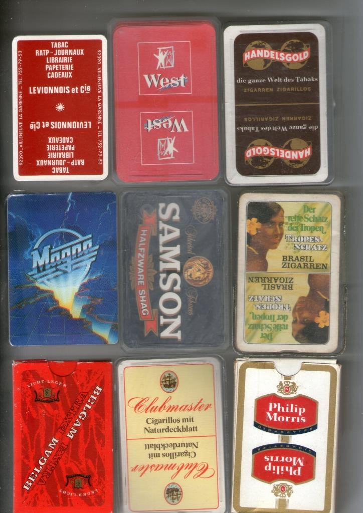 speelkaarten tabak, Envoi, Comme neuf, Plusieurs cartes