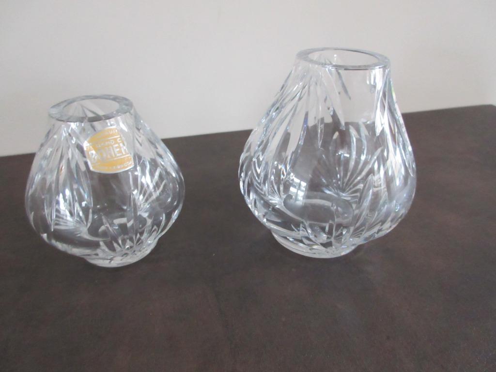 2 vaasjes décoratief glaswerk BOHEME zeer mooie decoratie, Antiek en Kunst, Ophalen