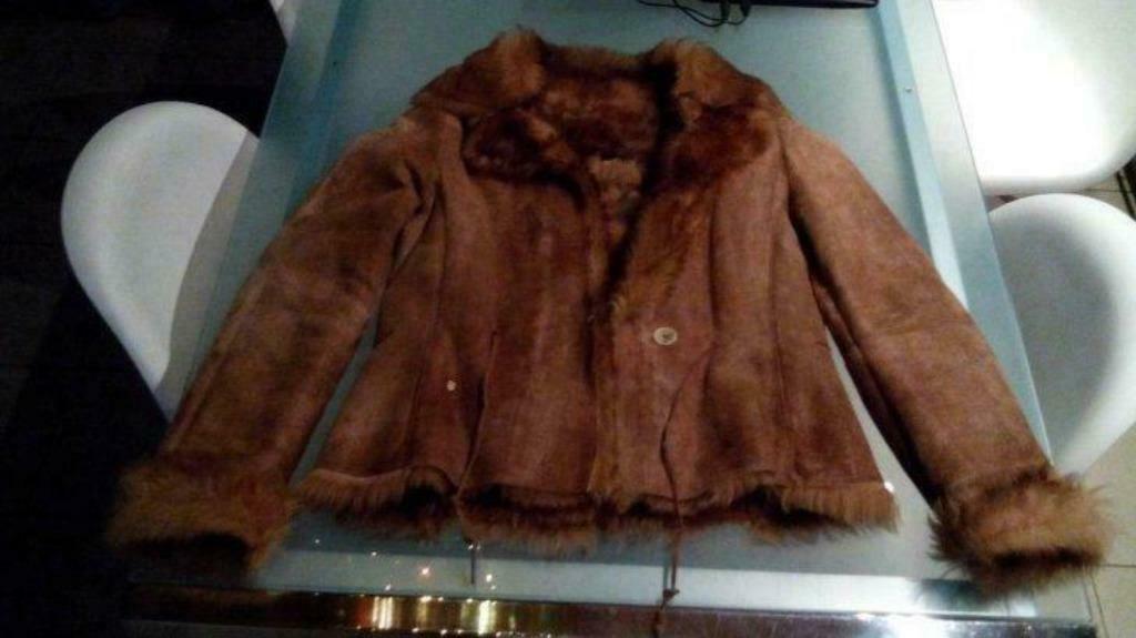 Jas in toscaans lam pels, Kleding | Dames, Ophalen, Zo goed als nieuw, Maat 38/40 (M), Bruin