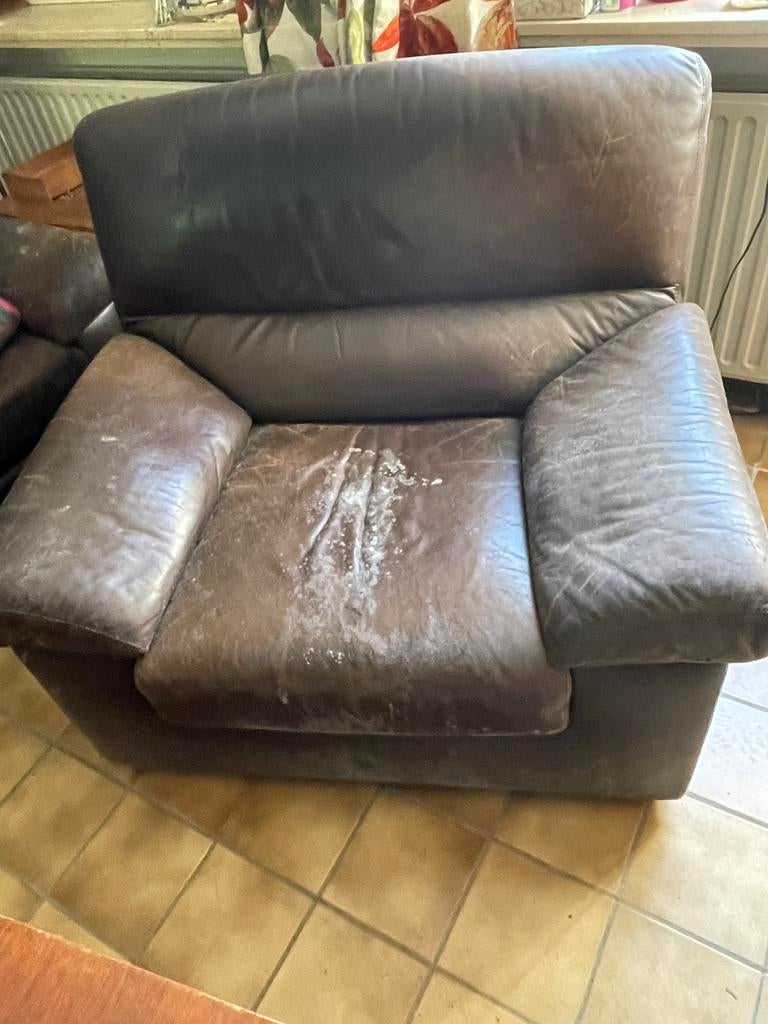 Lederen zetel Durlet, Huis en Inrichting, Ophalen, Gebruikt