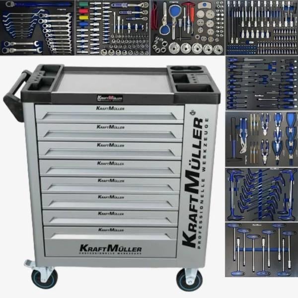Chariot à outils XXL 8 tiroirs dont 8 remplis !, Autos : Divers, Outils de voiture, Neuf, Enlèvement ou Envoi