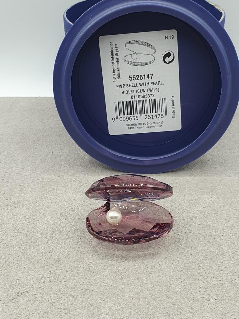 Swarovski Schelpje met parel Violet., Ophalen of Verzenden