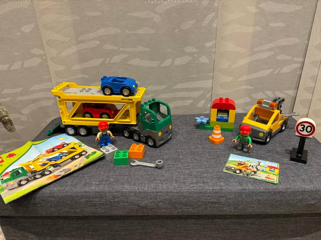 Lego Duplo takelwagen en vrachtwagen, Kinderen en Baby's, Ophalen of Verzenden, Zo goed als nieuw, Complete set, Duplo