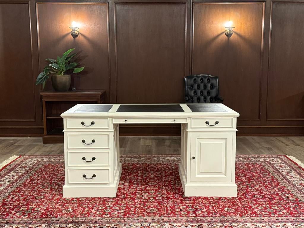 Klassiek Engels bureau wit #585, Huis en Inrichting, Ophalen of Verzenden, Zo goed als nieuw