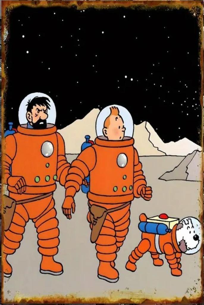 TINTIN-lune, Envoi, Tintin, Neuf, Statue ou Figurine