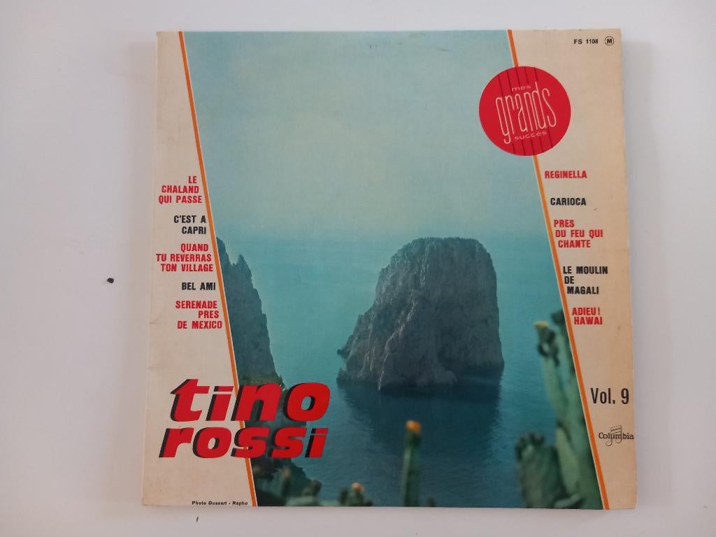 Vinyl 10" Tino Rossi mes grands succes Chanson Pop, Ophalen of Verzenden, 10 inch