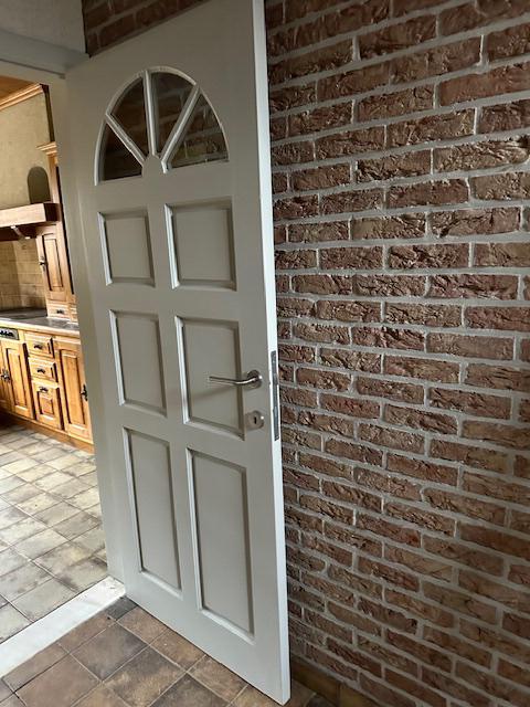 Massive deur met glas Links draaiend, Ophalen, Gebruikt, 80 tot 100 cm, Binnendeur