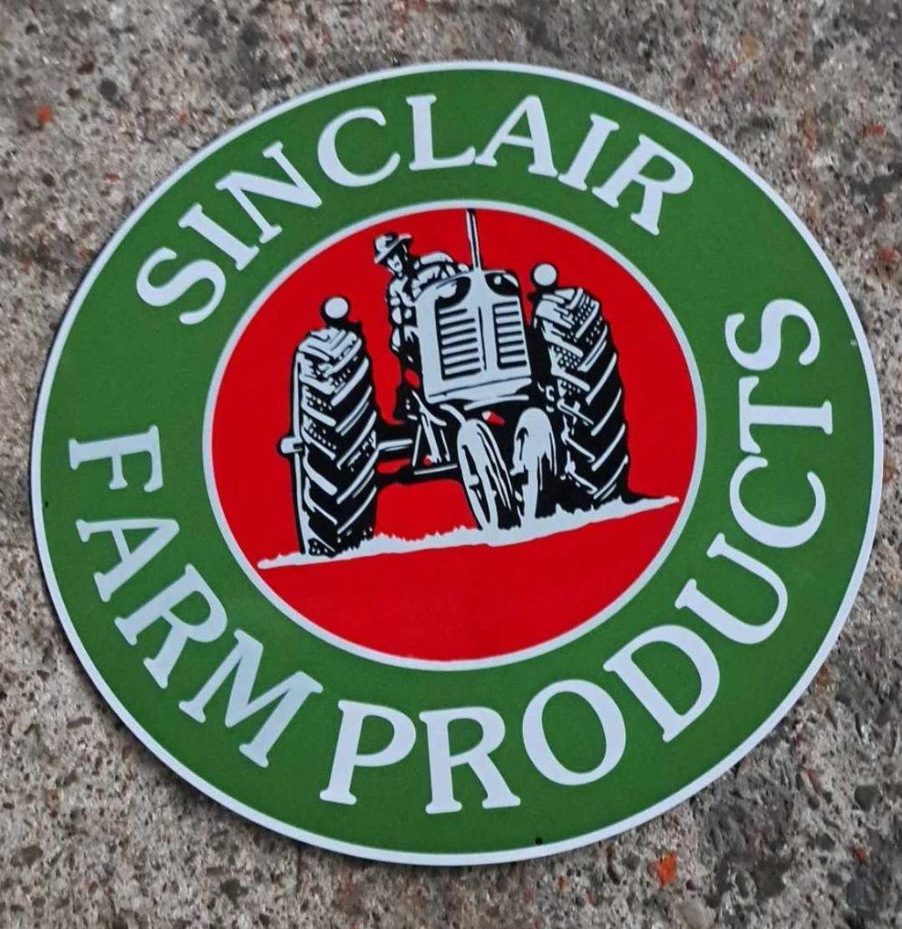 Sinclair & John Deere groot amerikaans emaillen tractor bord, Ophalen of Verzenden, Zo goed als nieuw, Reclamebord