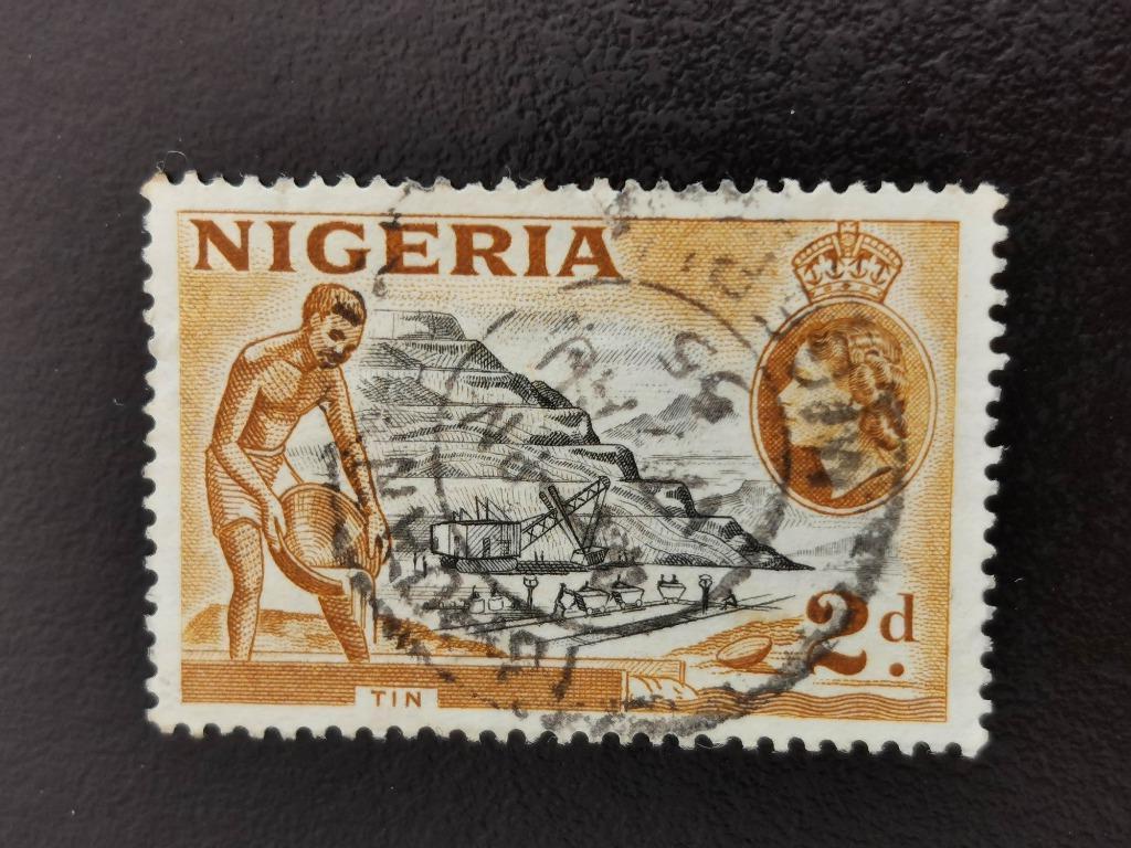Nigéria 1953 - Mine d'étain, Enlèvement ou Envoi, Nigeria, Affranchi