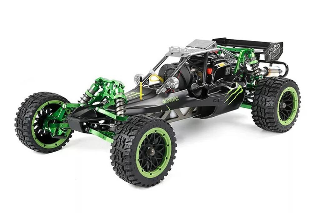 45CC 5.0PK RC Benzine BAJA BUGGY PRO VOLL ALUMINIUM. GROEN, Enlèvement ou Envoi, Neuf, Essence, RTR (Ready to Run)
