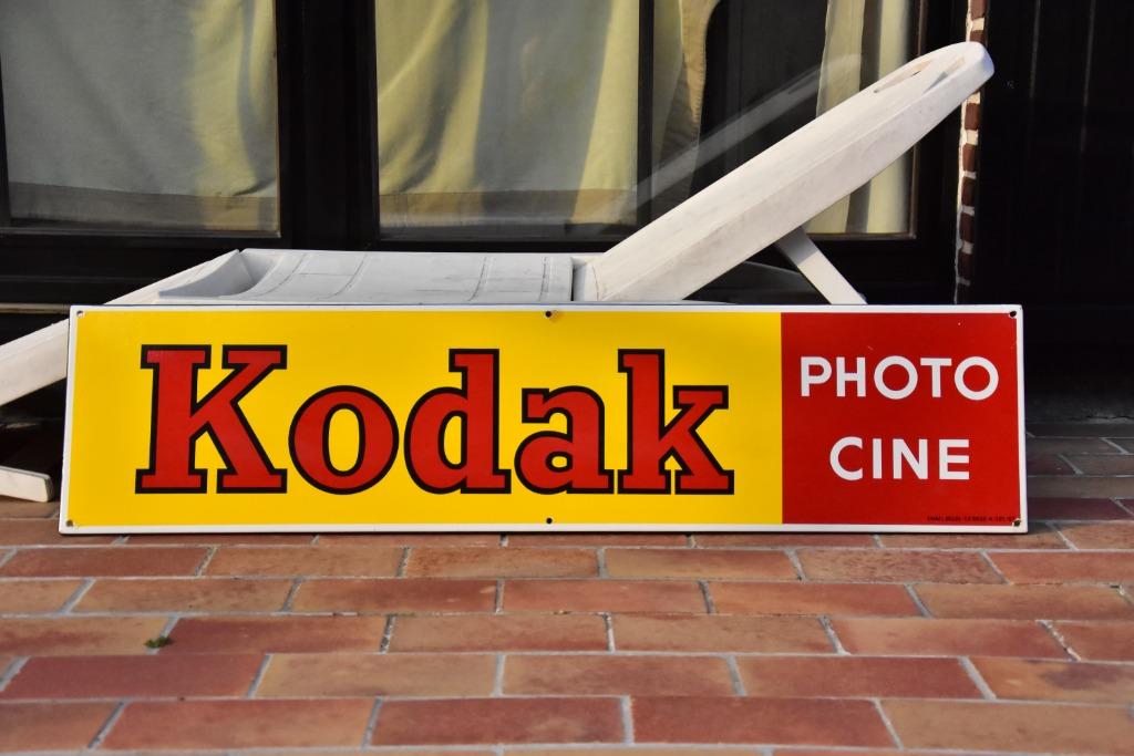 Kodak  photo ciné plaque émaillée 125 x 30 cm1967, Enlèvement