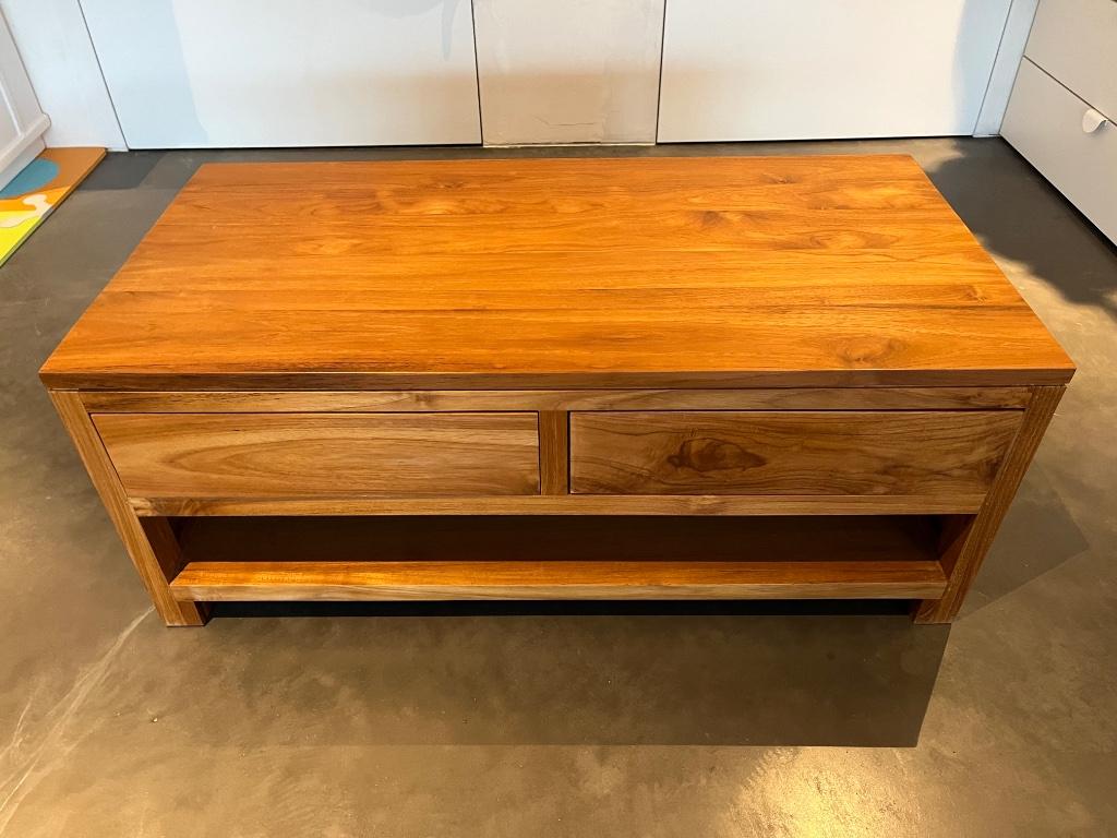 Massief houten salontafel 100x50x40cm, Huis en Inrichting, Tafels | Salontafels, Ophalen, 50 tot 100 cm, Nieuw, 50 tot 100 cm