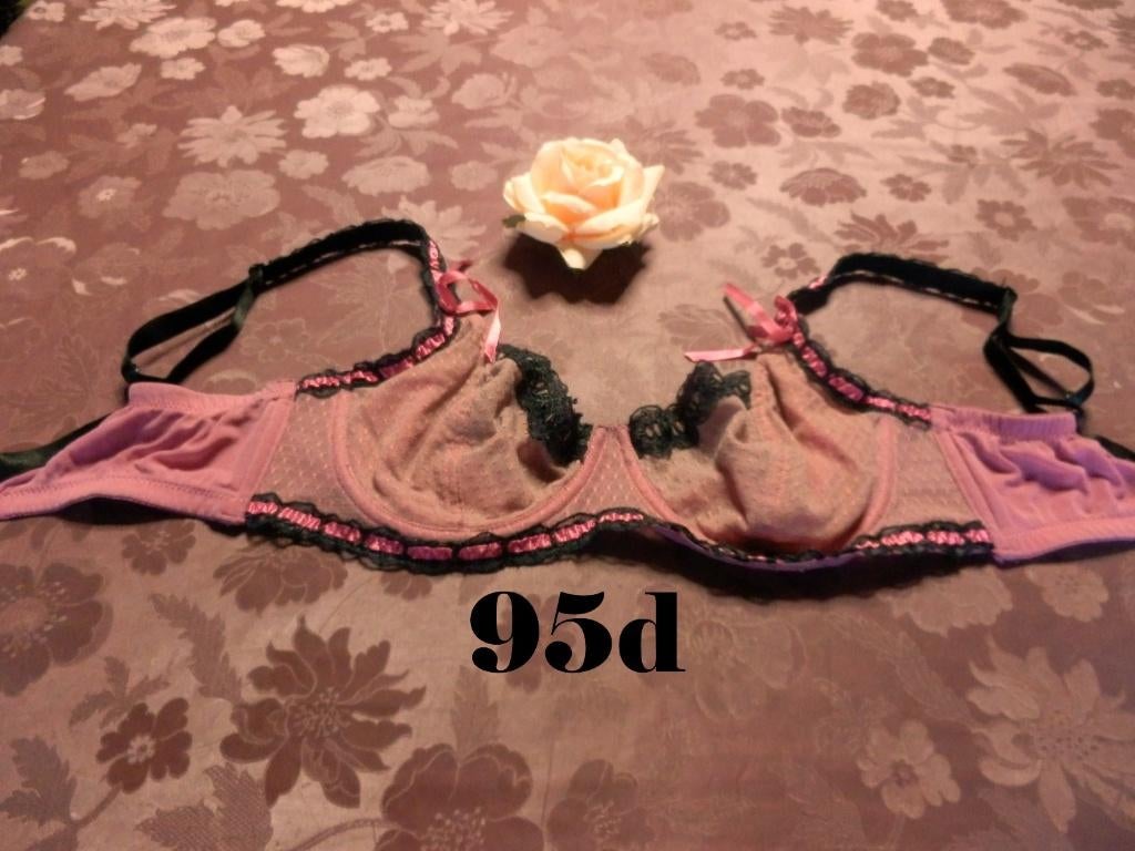 (101)- soutien gorge femme t.95D noir rose - soleil sucré -, Soleil sucré, Enlèvement ou Envoi, Rose, Soutien-gorge
