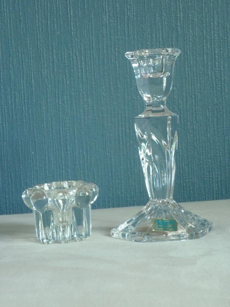 Kaarsenhouder 24% Lead Crystal Hand Cut+Kleine Kaarsenhouder, Ophalen of Verzenden, Nieuw, Overige materialen, Kandelaar