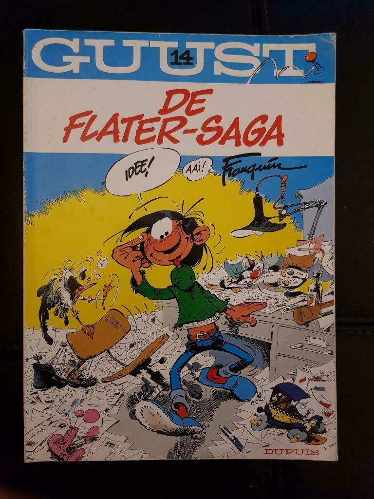 strip 14 Guust de flater-saga 1982, Eén stripboek, Ophalen of Verzenden, Gelezen