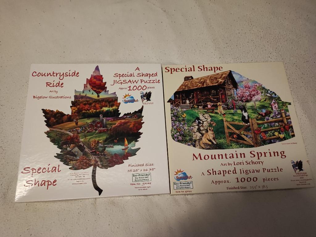 Te koop: 2 Special "Shape puzzels", Ophalen of Verzenden, 500 t/m 1500 stukjes, Zo goed als nieuw, Legpuzzel