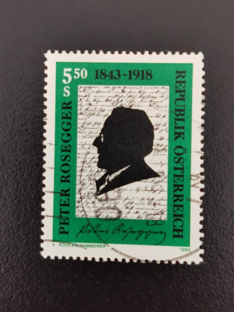 Oostenrijk 1993 - schrijver, Postzegels en Munten, Ophalen of Verzenden, Gestempeld