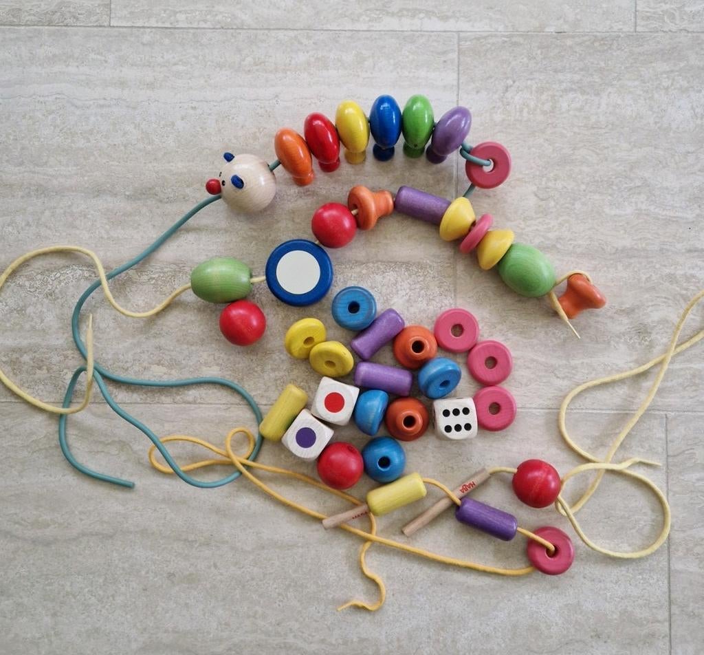HABA grote houten kralen, 2 sets samengevoegd, Kinderen en Baby's, Ophalen of Verzenden, Zo goed als nieuw