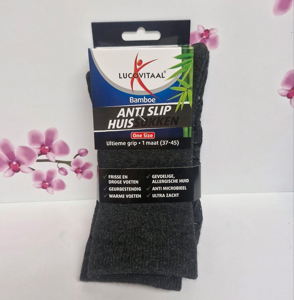 🧦 Lucovitaal Bamboe Anti Slip Huissokken, Kleding | Dames, Sokken en Kniesokken, Nieuw, Overige maten, Ophalen of Verzenden