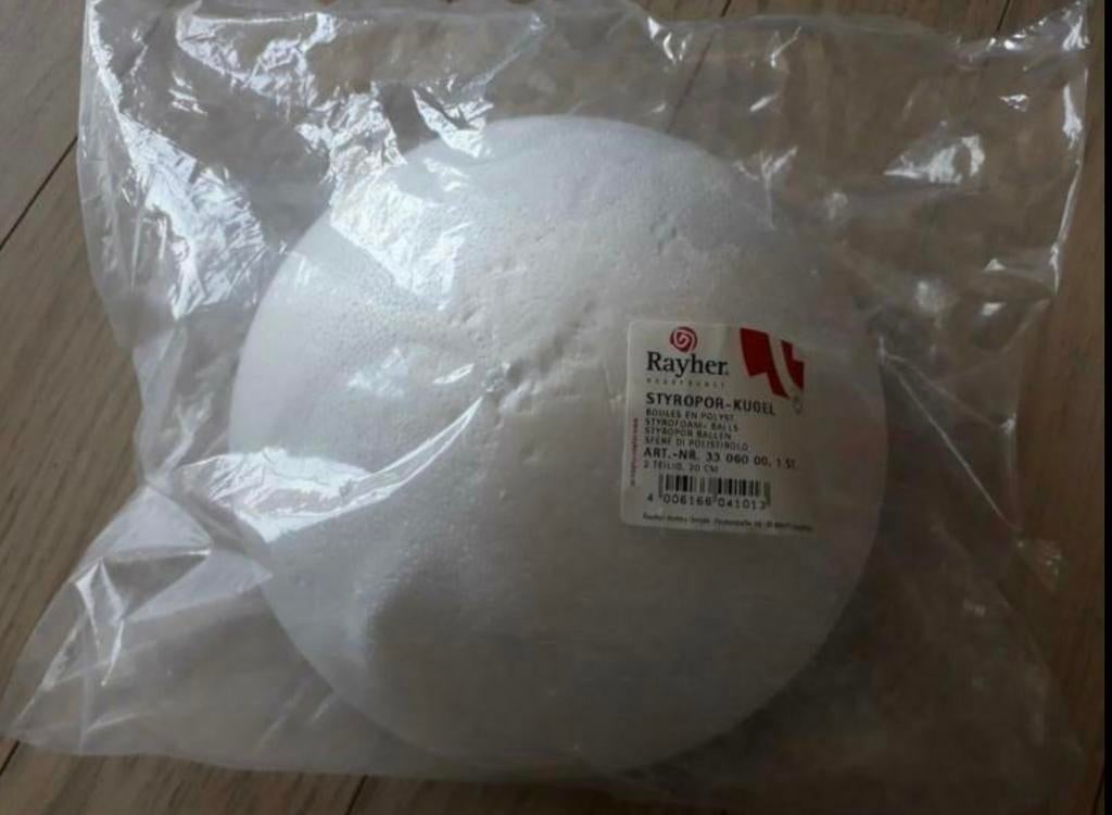 Styropor/ styromousse (demi) boule 20 cm 1 pc, Hobby & Loisirs créatifs, Bricolage, Neuf, Bricolage, Enlèvement ou Envoi