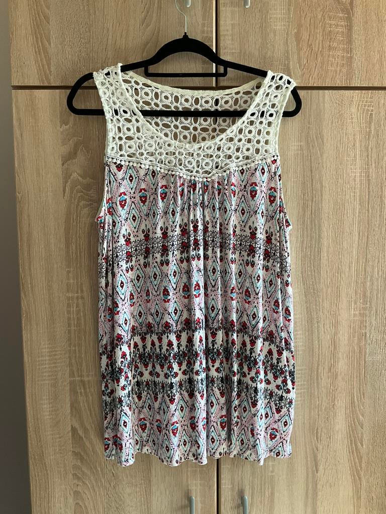 Meerkleurig topje,merk M&S, M&S mode, Overige kleuren, Maat 42/44 (L), Ophalen of Verzenden