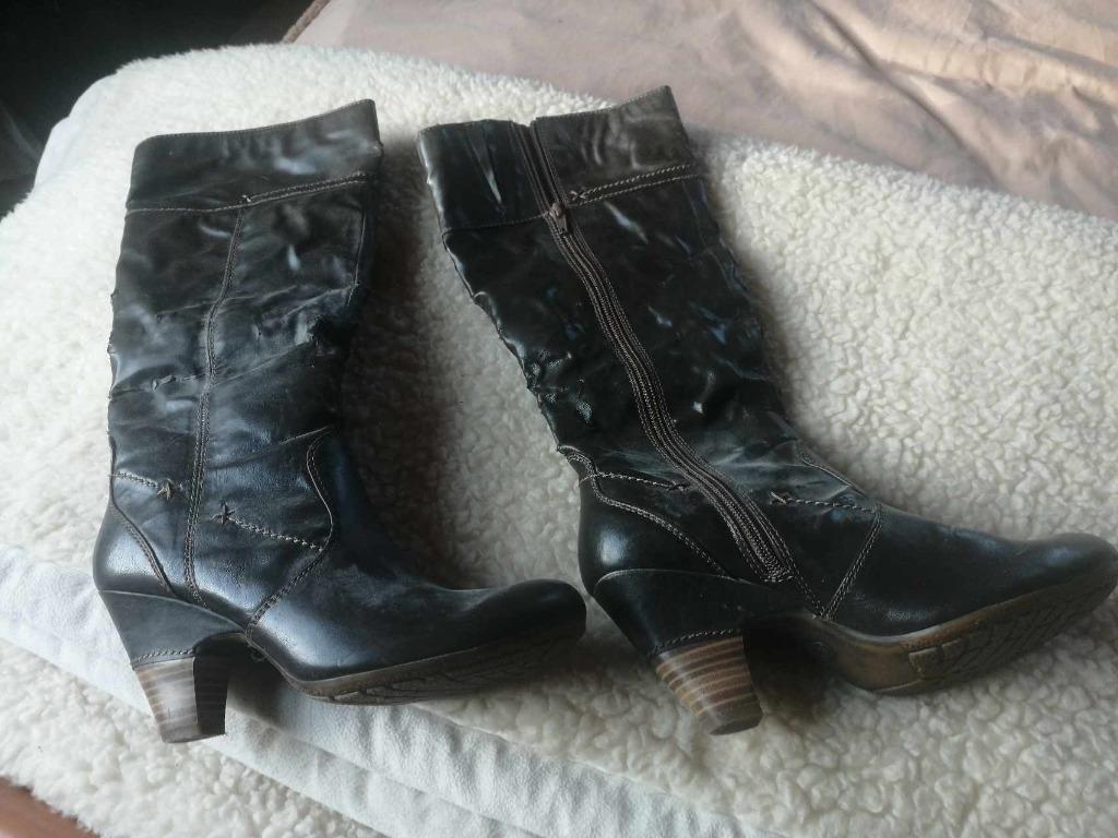LAARZEN BRUIN MERK JANE KLAIN – MAAT 38 – SCHILFERT AF, Kleding | Dames, Schoenen, Hoge laarzen, Ophalen of Verzenden, Gedragen