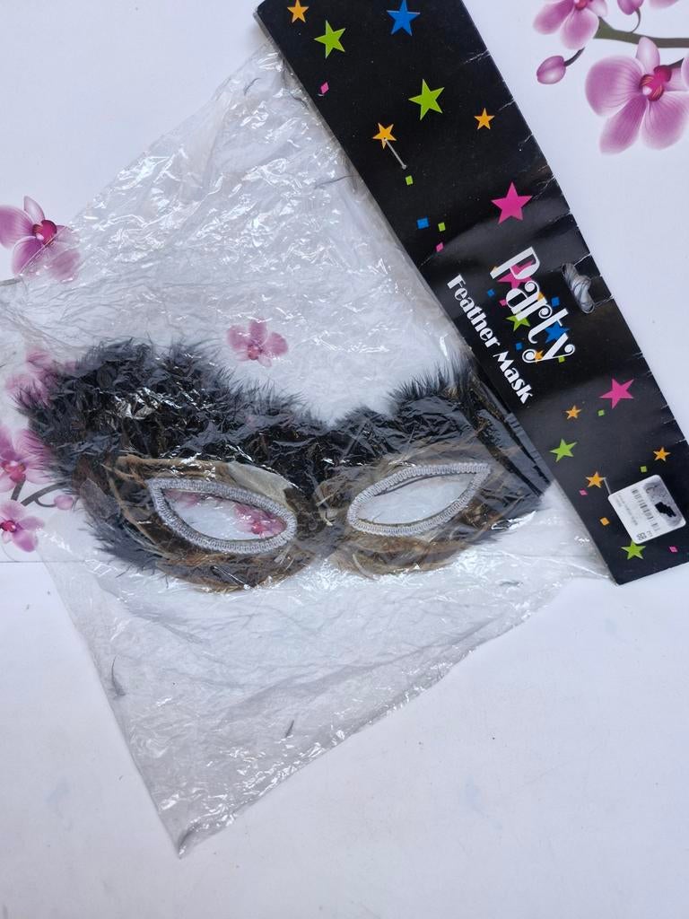 🖤 « Masque à plumes » (masque à plumes) *nouveau*., Hobby & Loisirs créatifs, Articles de fête, Neuf, Autres types, Enlèvement ou Envoi