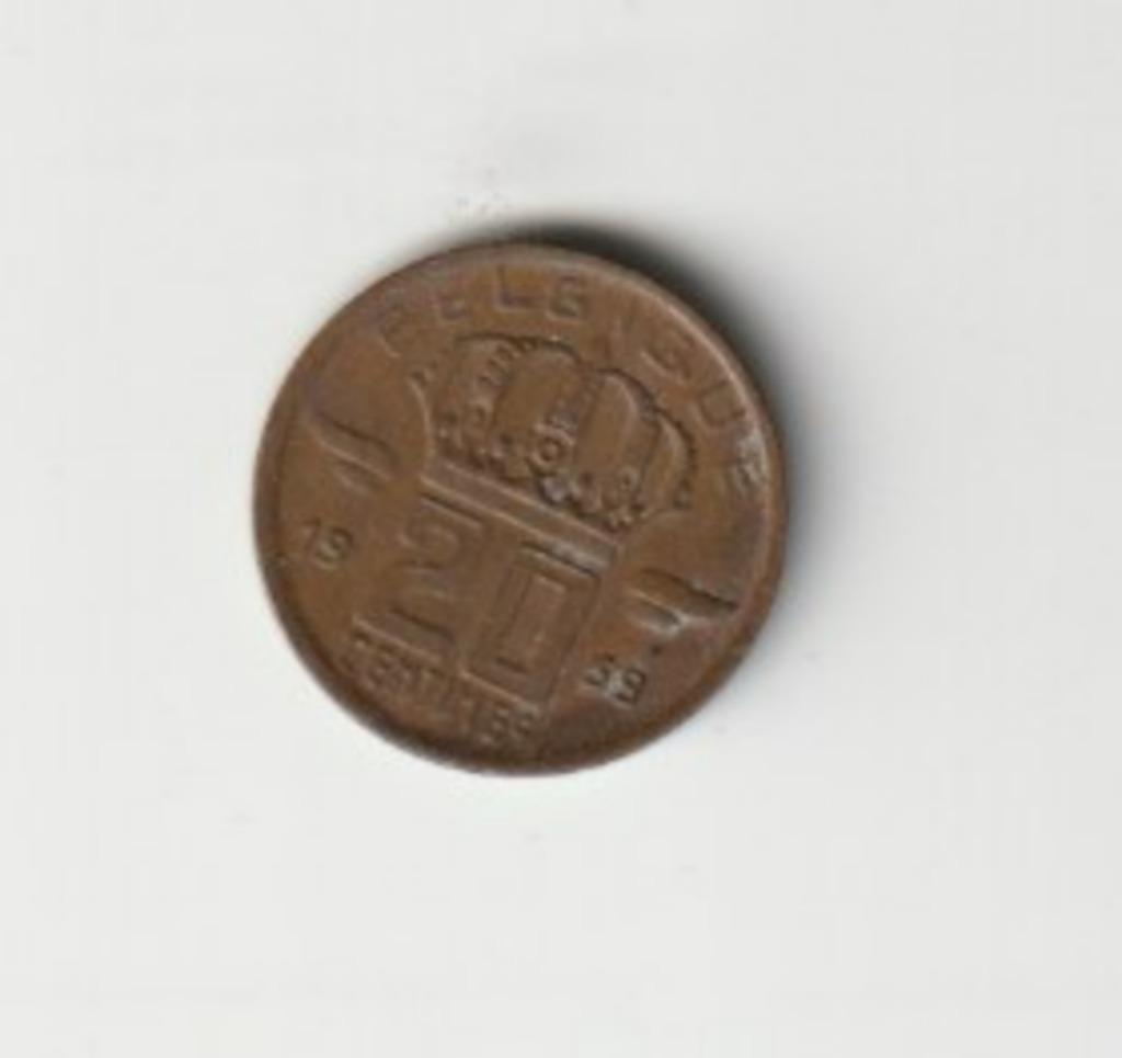 20 C BELGIQUE BAUDOUIN 1959 FR  PIECE, Enlèvement ou Envoi, Métal, Série