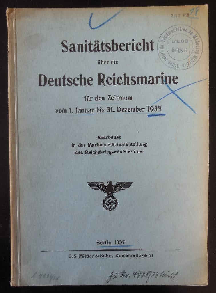 Sanitätsbericht über die Deutsche Reichsmarine - 1937, Enlèvement ou Envoi