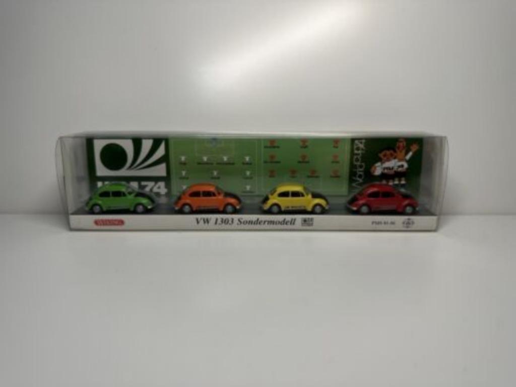COFFRET 4x VW Coccinelle 1974 FOOTBALL 1/87 HO WIKING Neuf, Ophalen of Verzenden, Nieuw, Auto, Wiking