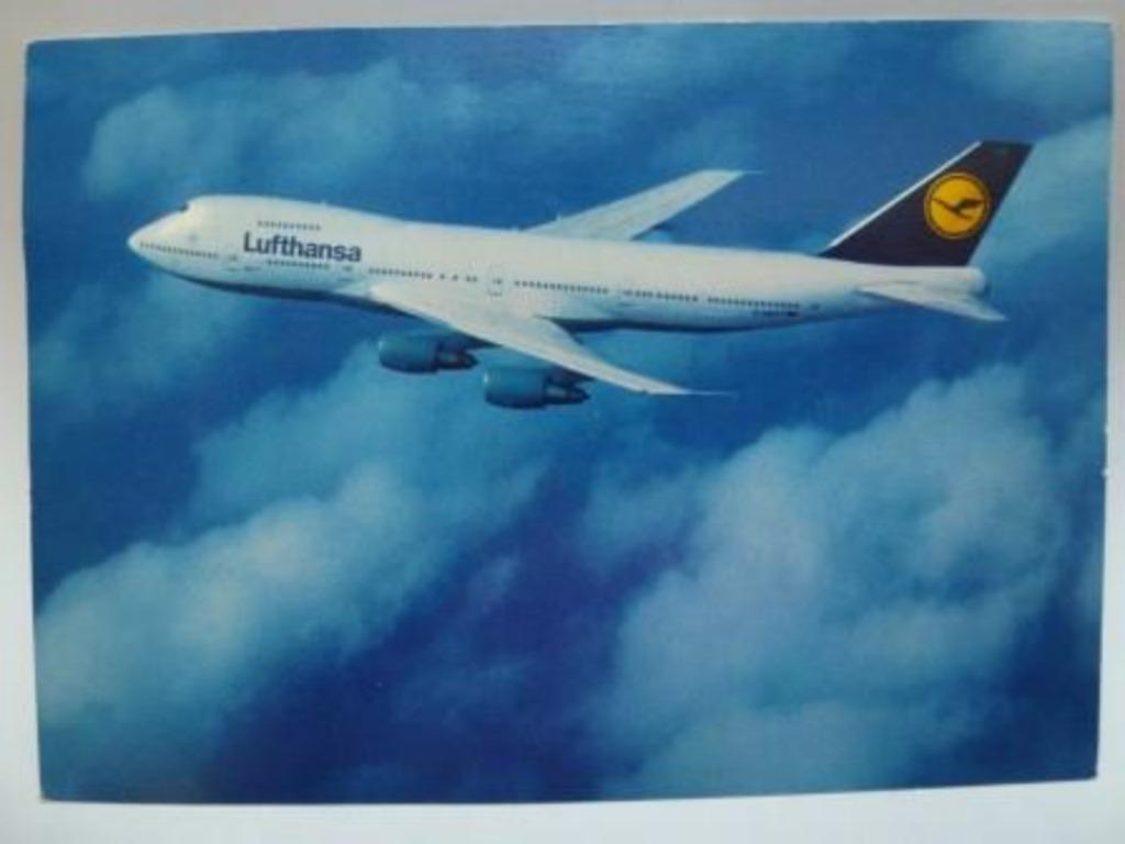 Carte postale ancienne Lufthansa Boeing 747-200, Envoi, Comme neuf, Carte, Photo ou Gravure